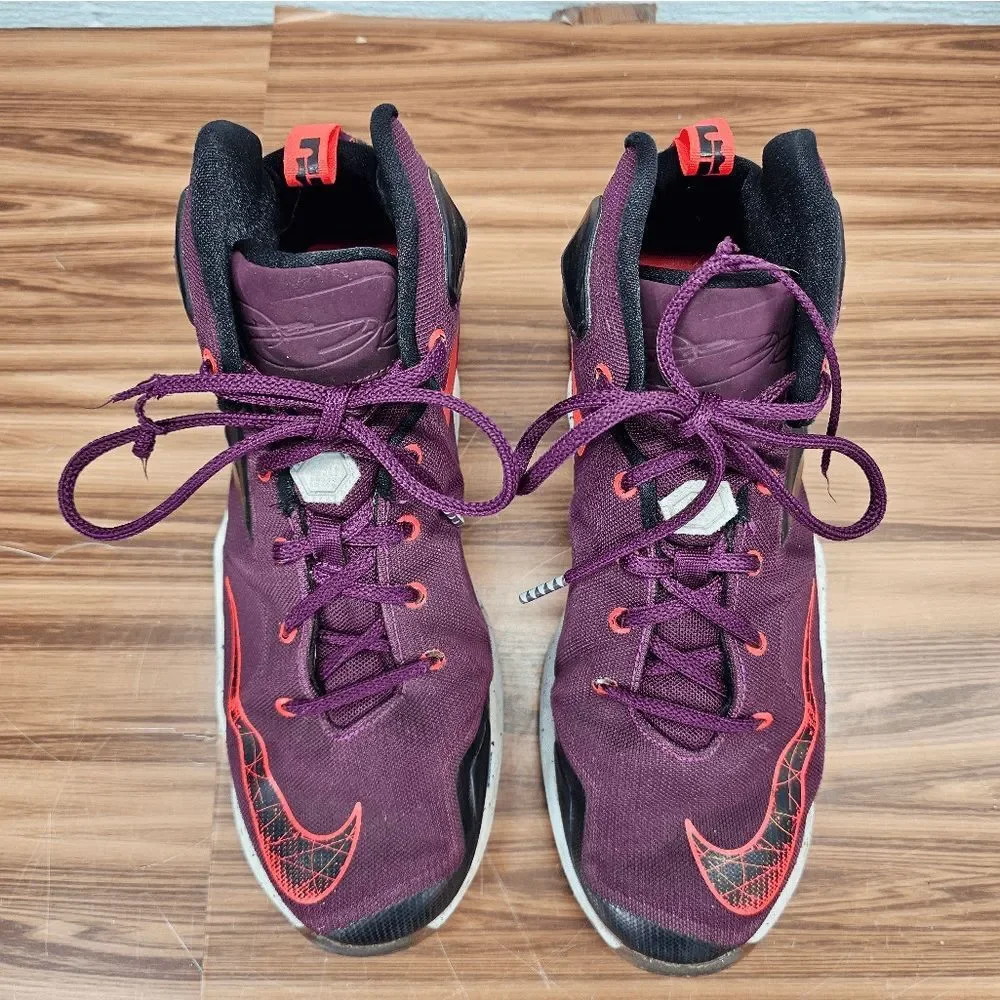 Nike LeBron 13 Mulberry Black Pure Platinum Kids 6.5Y‎ big boy Shoes 808709-500